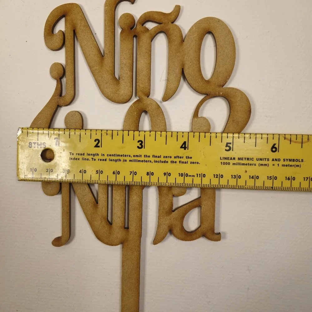 Wooden Niño o Niña Cake Topper. Baby Shower Cake Topper. Gender Reveal Cake Top